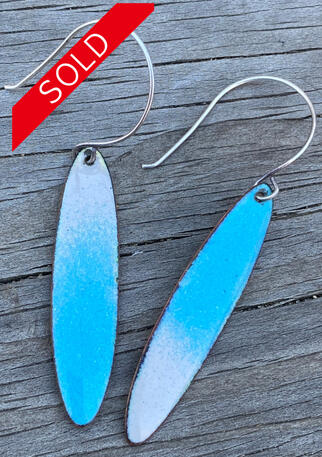 Asymmetrical Turquoise Gray Drop Earrings